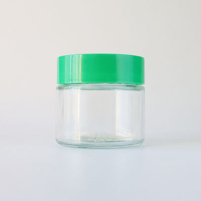 Smooth Round Glass Weed Flower Candy Storage Container With Child Resistant Screw Cap