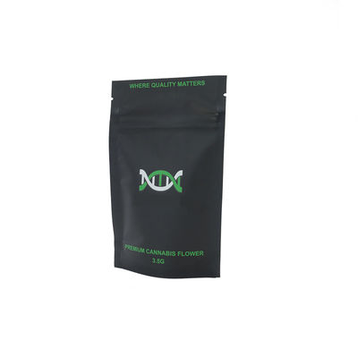 Customizable Matte Black Childproof Mylar Pouches with Clear Window
