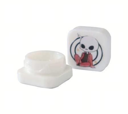 5mL Cube White Glass Concentrate Container Jar with Child Resistant Cap