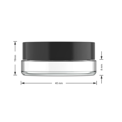 7ml Low Profile Thick Cosmetic Glass Jars with Black Lids for Concentrate Oil Lip Balm Cream