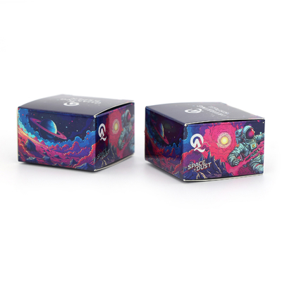 Custom UV Foil Foldable Paper Packaging Luxury Sample Concentrate Jar Container Boxes